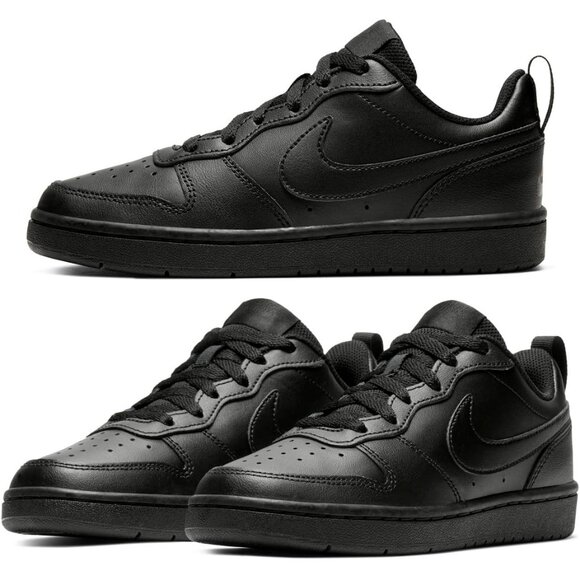 Like New NIKE Black Leather Lace-up Sneakers Tennis Shoes 38 7 - Picture 1 of 7